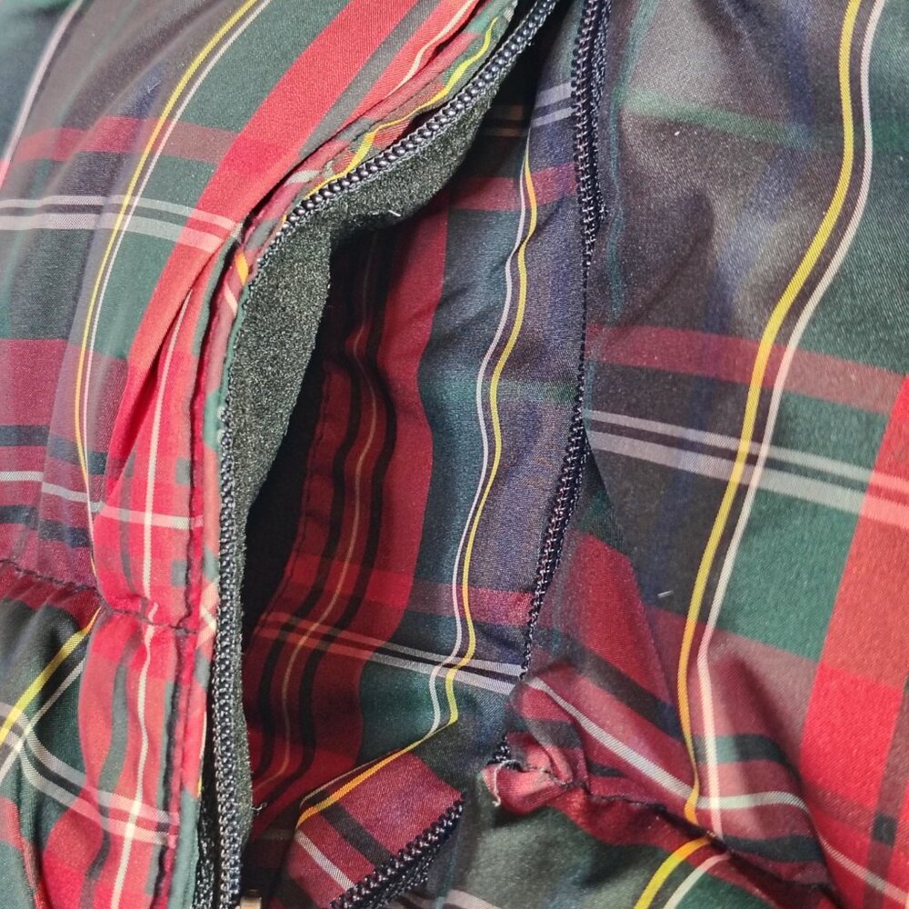 Eddie Bauer Goose Down Vest Womens Plaid Red Green Black Full Zip Puffer - Picture 10 of 16